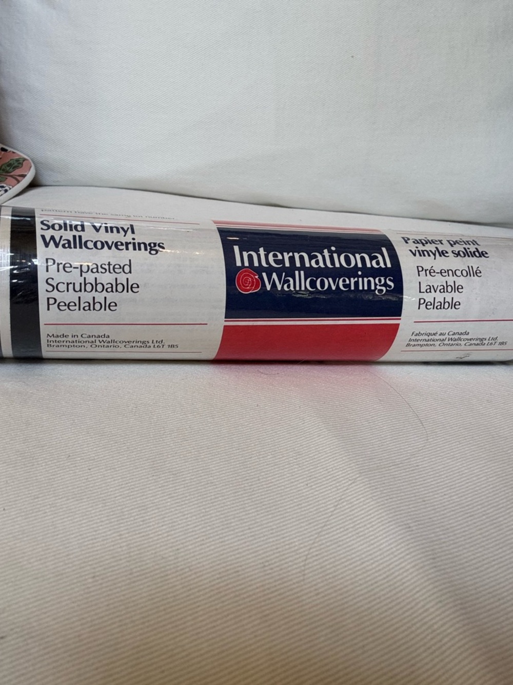 International pre-pasted scrubbable peelable wallpaper. Black white striped, new